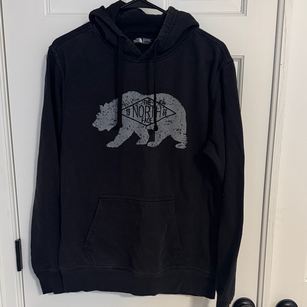 The North Face Black Crewneck Sweatshirt with Gray Bear Logo